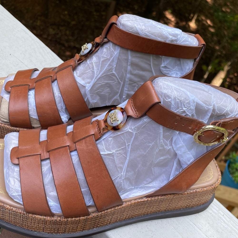 Sam Edelman Naima cognac leather platforms